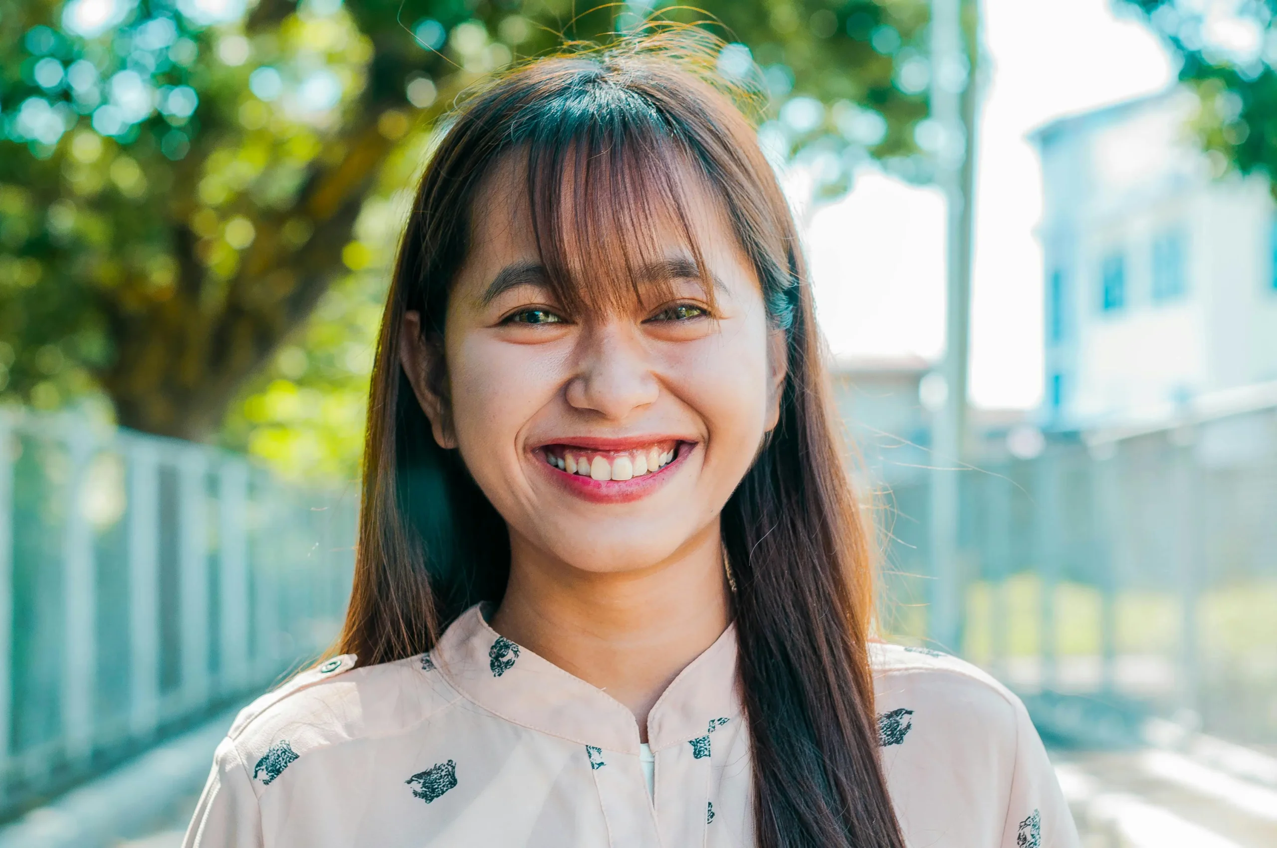 Happy client smiling